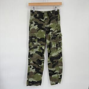 Y2K Cherokee Boys Camo Cargo Pants Sz 12 Green 100% Cotton Pockets Utility